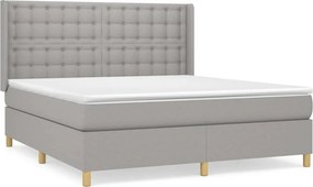 vidaXL Κρεβάτι Boxspring με Στρώμα Αν. Πράσινο 160x200εκ Υφασμάτινο