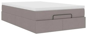 VidaXL Οθωμανικό κρεβάτι με στρώμα Taupe 120x200cm ύφασμα