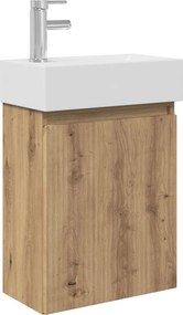 vidaXL Μονάδα μπάνιου με βρύση Artisan Δρυς 45,5 x 22,5 x 84 εκ
