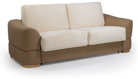 Καναπές-κρεβάτι τριθέσιος Beller, σκούρο μπεζ-ανοιχτό μπεζ 221x85x100cm -STE-TED-121
