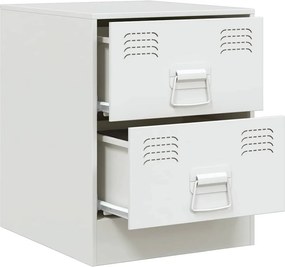 vidaXL Κομοδίνο Λευκό 34,5 x 39 x 44 εκ. από Χάλυβα