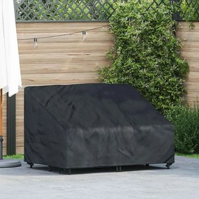 vidaXL Κάλυμμα Παγκάκι Κήπου Μαύρο 130 x 95 x 40 / 80 εκ Ύφασμα 420D