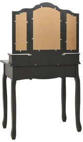 vidaXL Μπουντουάρ με Σκαμπό Γκρι 80 x 69 x 141 εκ. Ξύλο Παυλώνιας