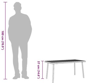 Κήπος Τραπεζάκι σαλονιού ορθογώνιο μπεζ 80x40x37 cm Poly Rattan - Μπεζ