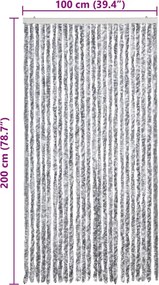 vidaXL Σήτα Εντόμων Λευκή / Γκρι 100 x 200 εκ. από Σενίλ