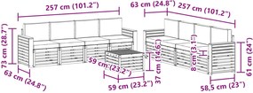 vidaXL Σετ Καναπέ 9 pcs Λευκό και Μπεζ 59 x 59 x 37 εκ Πολυεστέρας