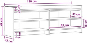 vidaXL Ντουλάπι TV 130 x 33 x 47 cm Γκρι Sonoma