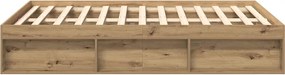 vidaXL Πλαίσιο κρεβατιού χωρίς στρώμα καφέ δρυς 140x200 cm