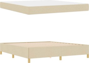 vidaXL Σκελετός Κρεβατιού με στρώμα Κρεμ 180 x 200 cm ύφασμα