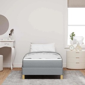 vidaXL Κρεβάτι με ελατήρια Άλλο Ανοιχτό γκρι 90 x 190 cm ύφασμα