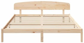 vidaXL Σκελετός Κρεβατιού Καφέ 180 x 200 cm Μασίφ ξύλο πεύκου