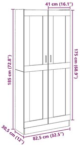 Ντουλάπι Τεχνίτης Δρυς 82,5x30,5x185 εκ. από Επεξεργασμένο Ξύλο - Καφέ