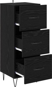 vidaXL Πλαϊνό γραφείο Μαύρη δρυς 34 x 34.5 x 90 εκ Επεξεργασμένο ξύλο