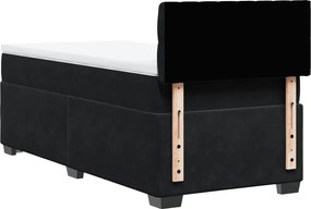 vidaXL Κρεβάτι Boxspring με Στρώμα Μαύρο 80 x 200 εκ. Βελούδινο