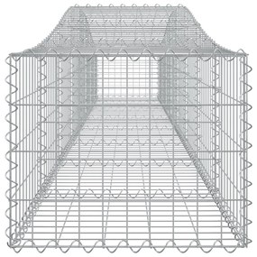 Συρματοκιβώτια Τοξωτά 7 τεμ. 400x50x40/60 εκ. Γαλβαν. Ατσάλι - Ασήμι