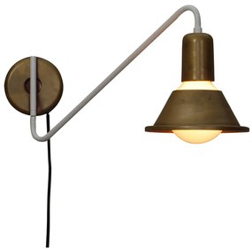 Φωτιστικό Τοίχου - Απλίκα HL-3521-1 EMILY OLD BRONZE &amp; WHITE WALL LAMP - Μέταλλο - 77-3770