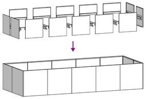 vidaXL Ζαρντινιέρα Μαύρη 200x80x40 εκ. από Χάλυβα