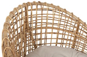 Καρέκλα - Πολυθρόνα ENTO C9814 Φυσικό Rattan με Λευκό Μαξιλάρι 106x94x82Yεκ. 106x94x82 εκ.