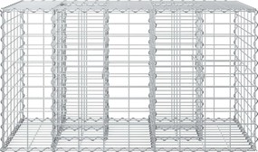 vidaXL Ανασηκωμένο κρεβάτι gabion Ασημί