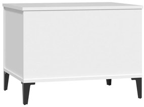 Τραπεζάκι Σαλονιού Λευκό 60x44,5x45 εκ. από Επεξεργασμένο Ξύλο - Λευκό