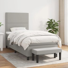 ΚΡΕΒΑΤΙ BOXSPRING ΜΕ ΣΤΡΩΜΑ ΑΝΟΙΧΤΟ ΓΚΡΙ 90X190 ΕΚ. ΥΦΑΣΜΑΤΙΝΟ 3136477