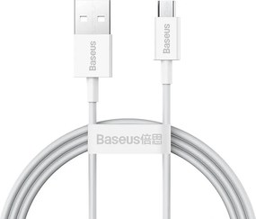 BASEUS Cable USB-A - Micro USB, 1m, 2A, Superior (white) - CAMYS-02