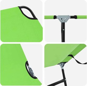 vidaXL Πτυσσόμενη ξαπλώστρα Πράσινο 188 x 57 x 86,5 εκ. Πολυεστέρας