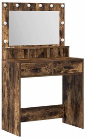 vidaXL Κομοδίνο Καπνιστή δρυς 79 x 41 x 135 cm Επεξεργασμένο ξύλο