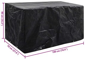 vidaXL Κάλυμμα Επίπλων Κήπου με 8 Κρίκους 180 x 70 x 90 εκ.