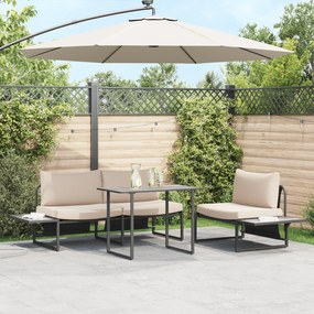 vidaXL Γκρι Τραπέζι Κήπου 100x55x70 εκ DPC και Χάλυβας
