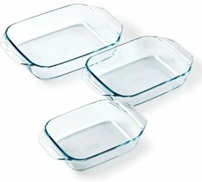 Σετ Πιάτων Φούρνου Pyrex Διαφανές 3 Τεμάχια