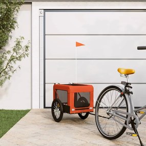 Τρέιλερ Ποδηλάτου Κατοικίδιων Πορτοκαλί/Μαύρο Oxford/Σίδηρος