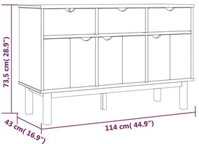 Ντουλάπι OTTA 114 x 43 x 73,5 εκ. από Μασίφ Ξύλο Πεύκου - Καφέ