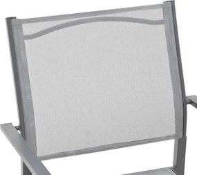 Πολυθρόνα Confidence pakoworld ανθρακί μέταλλο και γκρι textilene 54x54x86εκ