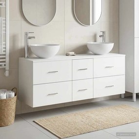 vidaXL Σετ Ντουλαπιών Μπάνιου 3 τμχ. Λευκό 129 x 35 x 80 cm