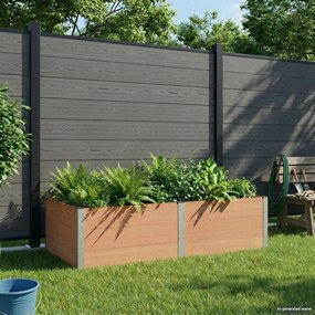 vidaXL Υπερυψωμένη Ζαρντινιέρα Καφέ 200 x 100 x 54 cm