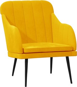 vidaXL Πολυθρόνα Κίτρινη 63 x 76x 80 εκ. Βελούδινη