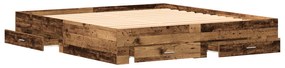 vidaXL Bed Frame με Συρτάρια Παλαιού Ξύλου 180x200 εκ. Κατασκευασμένο Ξύλο