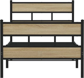 vidaXL Σκελετός Κρεβ. Χωρίς Στρώμα Sonoma Δρυς 80x200 εκ. Μεταλλικό