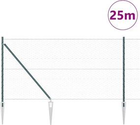 vidaXL Εξαγωνική Φράχτη με Στύλο 25 x 1 m PVC-Επικαλυμμένο Ατσάλι