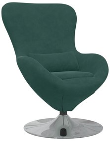vidaXL Πολυθρόνα Αυγού Dark Green Βελούδο