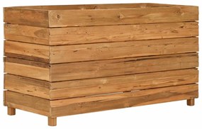 vidaXL Ζαρντινιέρα Υπερυψωμένη 100x40x55 εκ. Ανακυκλ. Ξύλο Teak/Ατσάλι