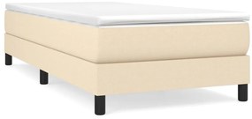 vidaXL Κρεβάτι Boxspring με Στρώμα Κρεμ 90x190 εκ.Υφασμάτινο