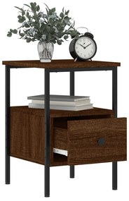 vidaXL Κομοδίνα 2 τεμ. Καφέ Δρυς 34 x 36 x 50 εκ. Επεξεργασμένο Ξύλο