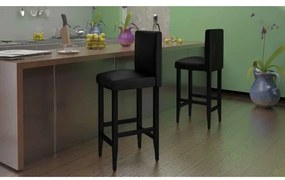 vidaXL Σκαμπό Μπαρ 4 τεμ. Μαύρα από Συνθετικό Δέρμα