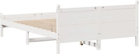 vidaXL Σκελετός Κρεβ. Χωρίς Στρώμα Λευκό 150x200 εκ Μασίφ Πεύκο