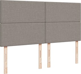 vidaXL Κρεβάτι Boxspring με Στρώμα Taupe 200x200 εκ. Υφασμάτινο