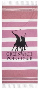 Πετσέτα Θαλάσσης - Παρεό 3842 Red Greenwich Polo Club Beach 80x170cm 100% Βαμβάκι