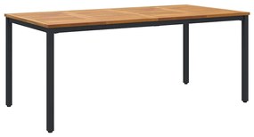 vidaXL Σέτ φαγητού για κήπο 7 pcs Μαύρο και Καφέ συνθετικό ρατάν