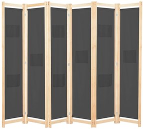 vidaXL Διαχωριστικό Δωματίου με 6 Πάνελ Γκρι 240x170x4 εκ. Υφασμάτινο